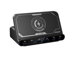 BlitzWolf BW-S27 asztali töltő, 2xUSB-A, 4xUSB-C (fekete) (BW-S27)